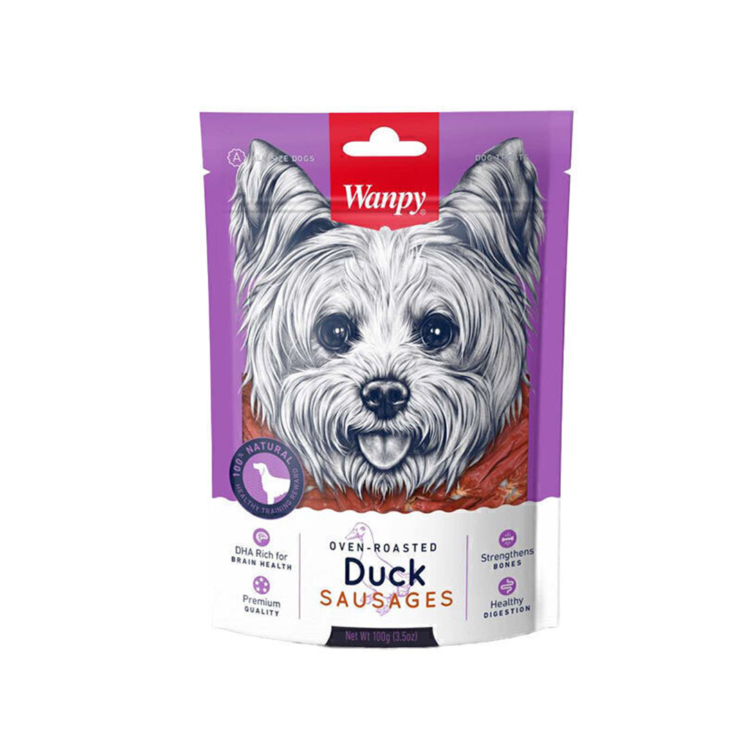 اسنک تشویقی سگ، سوسیس اردک، 100 گرمی، ونپی Wanpy, Dog Treat Snack, Duck Sausages, 100gr